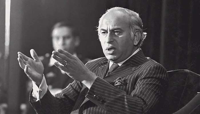 Former prime minister and Pakistan Peoples Party (PPP) founder Zulfiqar Ali Bhutto (late) seen in this image. — PID/File