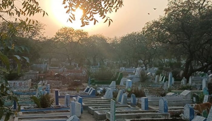 This representational image shows a general view of a graveyard. — Geo tv web/file