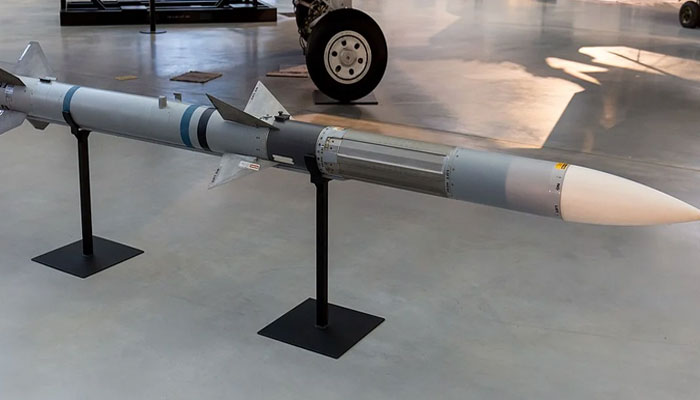 A representational image of AIM-120 AMRAAM air-to-air missile on display/ — WikiCommons/File