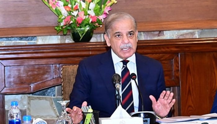 Prime Minister of Pakistan, Shehbaz Sharif speaks in a meeting on August 9, 2024. — Facebook/Government of Pakistan