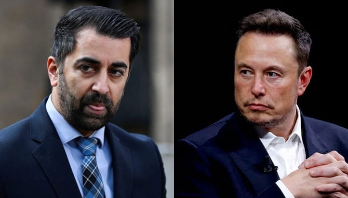 This combo of images shows, Scotland’s ex-first minister Humza Yousaf (left) and  the owner of X Elon Musk. — Reuters/File