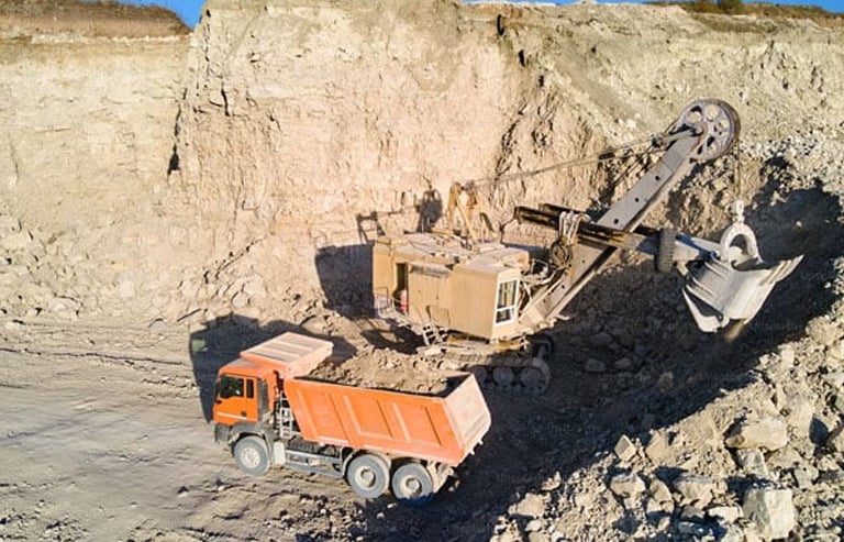 This representational image shows heavy machinery working at a stone mine. — Unsplash/File