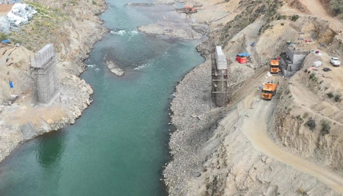 A representational image showing an aerial view of Mohmand Dam Hydropower Project site at Swat River in Khyber Pakhtunkhwa. — Wapda website/File