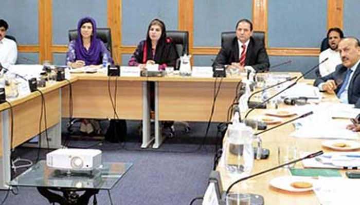 Senator Samina Mumtaz Zehri, Chairperson Senate Functional Committee on Human Rights presiding over a meeting of the committee at Parliament Lodges. — APP/File