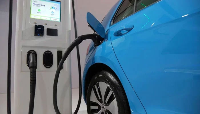 A representational image of an electric vehicle plugged to a charger during the media day at the Canadian International Auto show in Toronto, Ontario, Canada, February 14, 2019. — Reuters