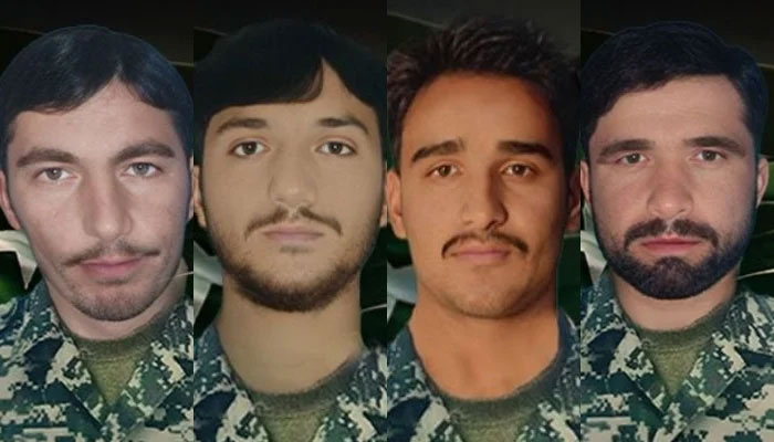 (From left to right) Martyred soldiers Havildar Nisar Hussain Shaheed, Naik Irfan Ullah Khan Shaheed, Sepoy Usman Rafaqat Shaheed and Naik Rashid Gul Shaheed. — ISPR