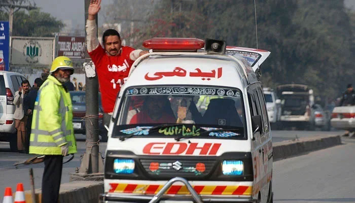 A symbolic image shows a rescue worker waving to make way for an ambulance. — Reuters/File