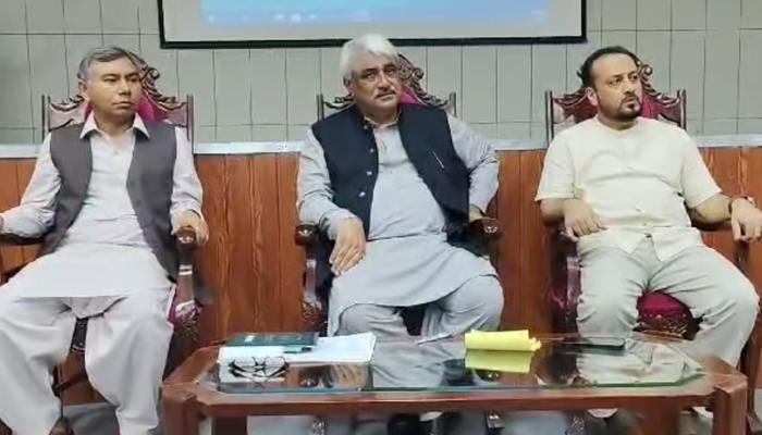 Punjab Minister for Health and Emergency Services Khawaja Salman Rafique (centre) Khawaja  Imran Nazeer (left) and other seen in this image on August 17, 2024. — Facebook/@SalmanRafiquePK