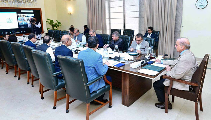 Prime Minister Muhammad Shehbaz Sharif chairs a meeting on matters related to Power Division, Ministry of Energy on August 18, 2024. — APP