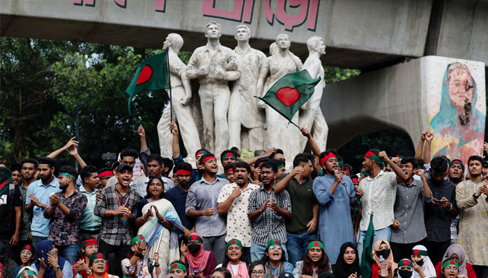 Activists of the Anti-Discriminatory Student Movement gather at the University of Dhakas Teacher Student Center (TSC), demanding the capital punishment for Bangladeshi former Prime Minister Sheikh Hasina for the deaths of students during anti-quota protests, in Dhaka, Bangladesh, August 13, 2024. — Reuters