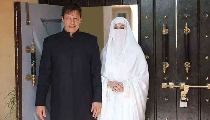 PTI founder and former prime minister Imran Khan pictured alongside with his wife Bushra Bibi. — X/@PTIofficial/File