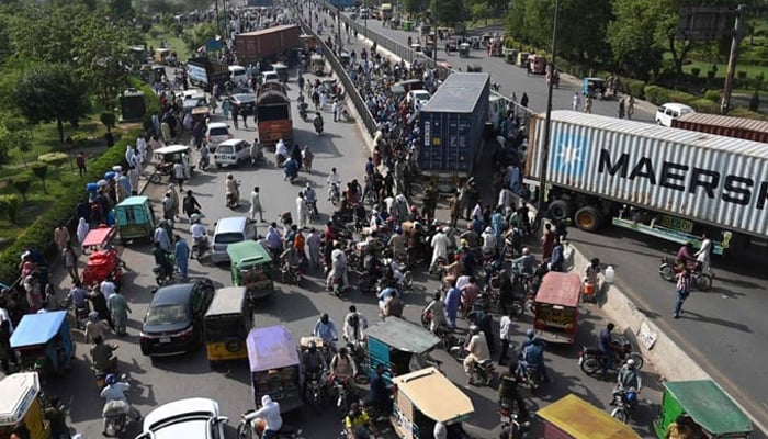 This representational image shows the Protesters blocking road. — AFP/File