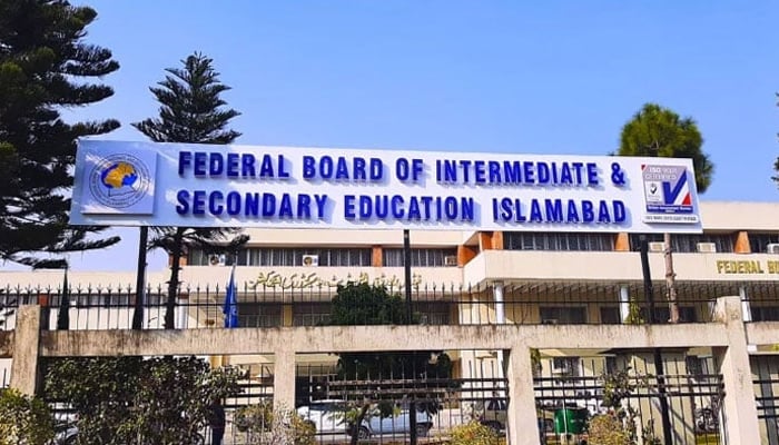 The Federal Board of Intermediate and Secondary Education (FBISE) Islamabad board seen outside the building. — RESULT VIZ website/File