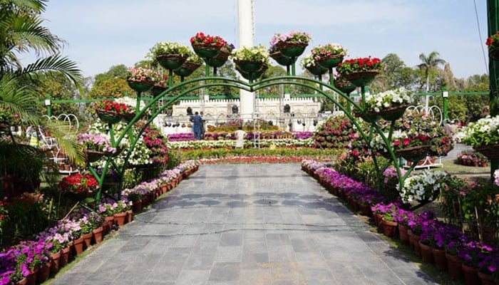 A view of a spring floral exhibition organised by the Parks and Horticulture Authority (PHA) at Jilani Park image released on March 23, 2024. — Facebook/@PhaLahoreofficial