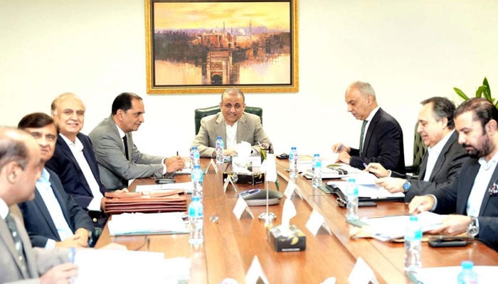 Federal Minister for Privatisation, Board of Investment and Communications, Abdul Aleem Khan presides over a meeting of the Privatisation Commission Board in Islamabad on August 21, 2024. — PPI