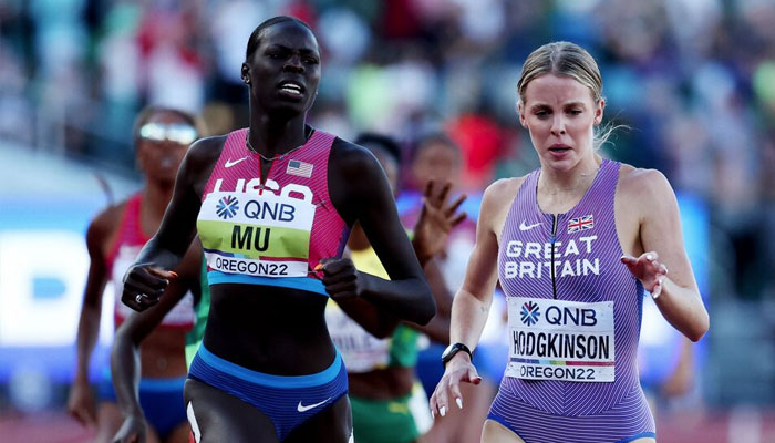 Athing Mu of the US wins the womens 800 metres final ahead of second placed Britains Keely Hodgkinson. — Reuters