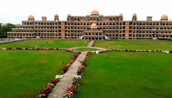 This photograph released on September 22, 2022, shows the building of the University of Peshawar, in Peshawar, KP. — Facebook/University of Peshawar