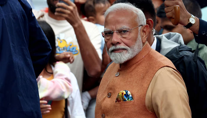 Indias Prime Minister Narendra Modi arrives for a wreath laying ceremony at the Monument to the Good Maharaja, Maharaja Jam Sahib of Nawanagar, in Warsaw, Poland, August 21, 2024. — Reuters