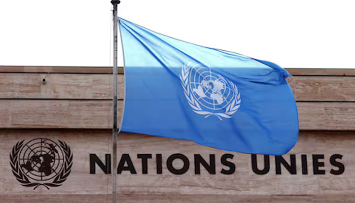 A flag is seen on a building during the Human Rights Council at the United Nations in Geneva, Switzerland February 27, 2023. — Reuters