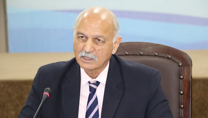 Former Senator Mushahid Hussain Sayed Addressing about a book “China-Pakistan Economic Corridor beyond 2030: a green alliance for sustainable development” released on August 23, 2024. — Facebook/@Institute.of.Strategic.Studies.Islamabad