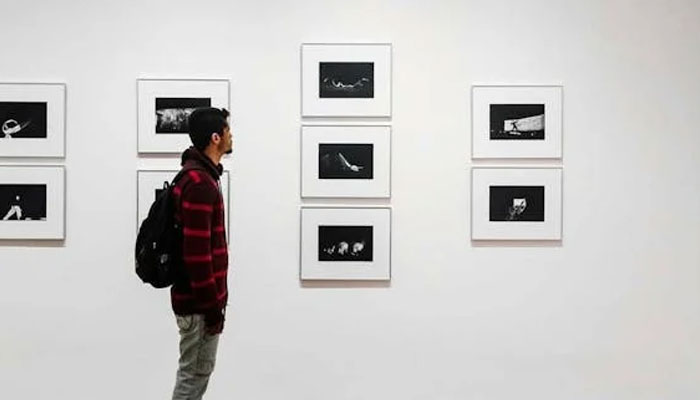 A representational image of a person attending a photography exhibition. — Pexels/File