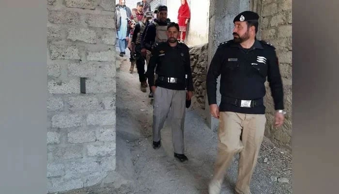 A representational image showing KP police personnel during a search operation on January 2, 2024. — Facebook/KPK Police