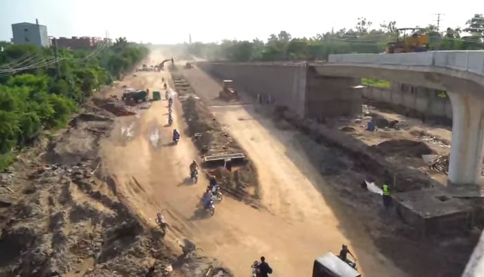 A view of the ongoing Walton Road upgradation project image released on August 23, 2024. — Screengrab via Facebook/Central Business District Punjab