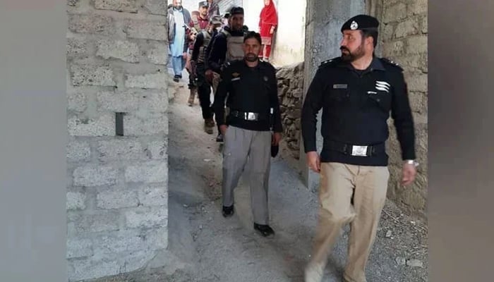 A representational image showing KP police personnel during a search operation on January 2, 2024. — Facebook/KPK Police