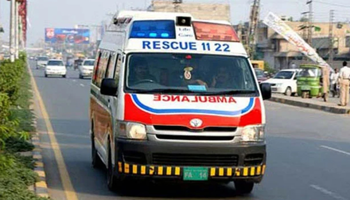 Rescue 1122 ambulance seen in this image. —APP/File