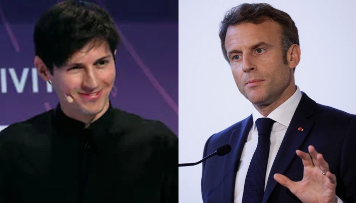 A combo showing Telegram Founder and CEO Pavel Durov (left) and French President  Emmanuel Macron. — Reuters/File