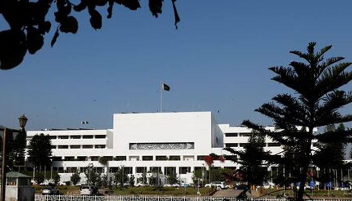 A general view of the Parliament House building in Islamabad on April 10, 2022. — Reuters