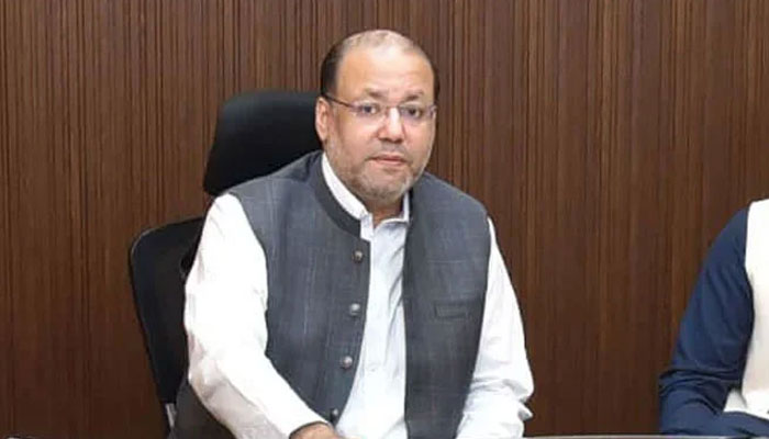 Provincial Minister for Industries and Commerce Chaudhry Shafay Hussain gestures during a meeting on April 22, 2024. — Facebook/Chaudhry Shafay Hussain