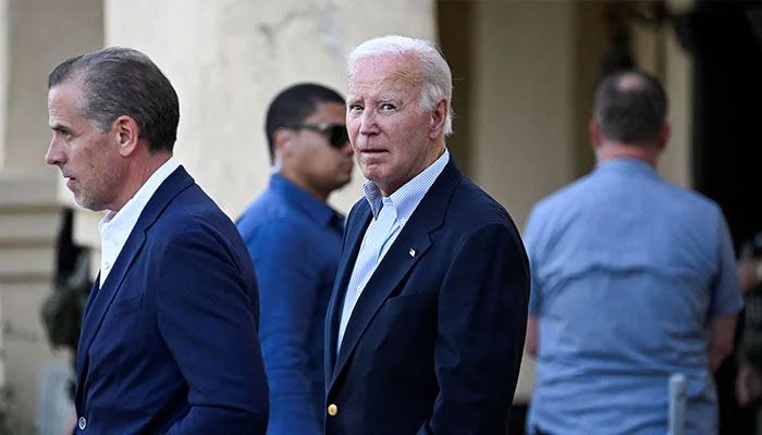 US President Joe Biden and his son Hunter Biden depart Old Mission Santa Ines Catholic Church after attending mass in Solvang, California, US August 24, 2024. — Reuters