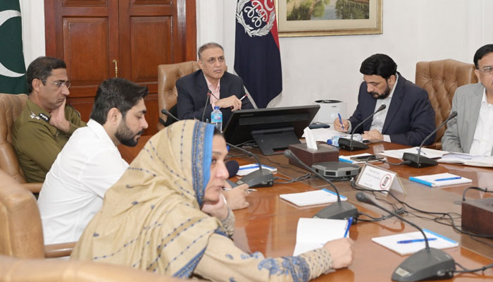 Additional IG Investigation Punjab Muhammad Idris Ahmed presides over a video link meeting at the Central Police Office on August 28, 2024. — Facebook/Punjab Police Pakistan