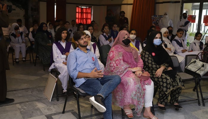 Participants attend the Abbottabad Literature Festival Pakistan on August 24, 2024. — Facebook/Modernage Public School & College, Abbottabad.