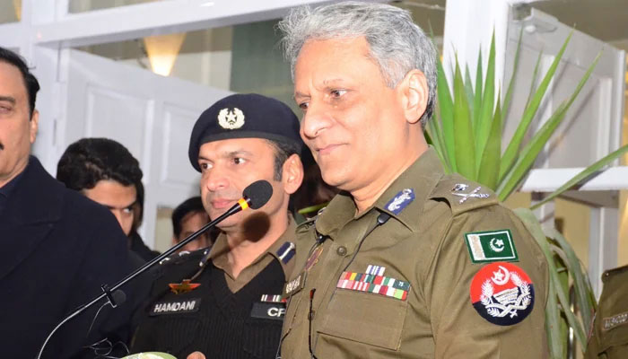 Inspector General of Police (IGP) Punjab Dr Usman Anwar addresses an event on January 5, 2024. — Facebook/Punjab Police Pakistan