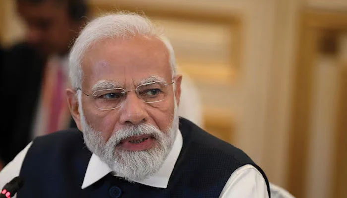 Indias Prime Minister Narendra Modi speaks during a meeting at The Ministry of Foreign Affairs in Paris France July 14, 2023. — Reuters