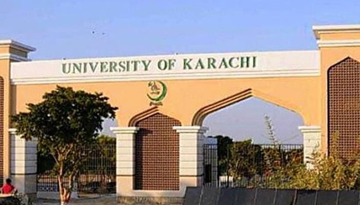 University of Karachi silver jublee gate seen in this image. — Facebook/@sidra.naaz.391082/File