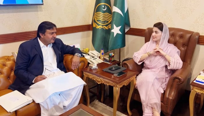 Punjab Chief Minister Maryam Nawaz Sharif meets with the Speaker Punjab Assembly Malik Muhammad Ahmad Khan on August 31, 2024. — Screengrab via Facebook/Malik Muhammad Ahmad Khan