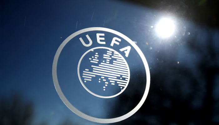 General view of the UEFA logo at UEFA Headquarters before the draw.— Reuters/file