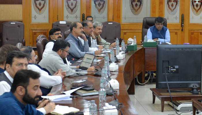 Chief Secretary Khyber Pakhtunkhwa Nadeem Aslam Chaudhry presided over the Task Force for Polio Prevention meeting seen in this image September 2, 2024. — X/@CSKPOfficial