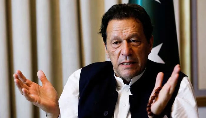 PTI founder and former prime minister Imran Khan speaks during an interview in Lahore on March 17, 2023. —Reuters