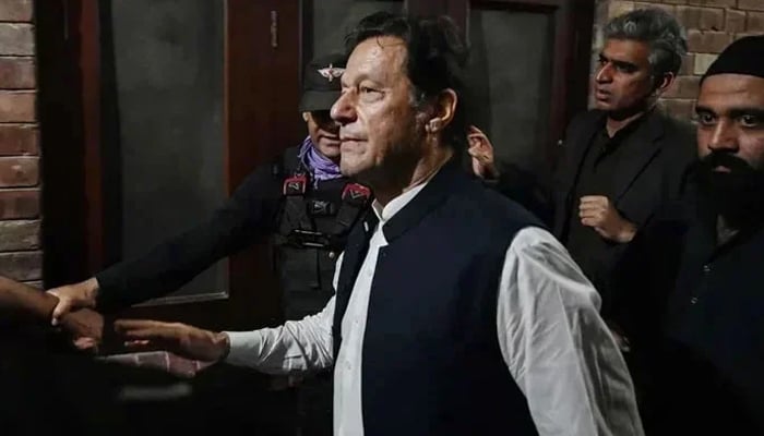 PTI founder Imran Khan appearing at the Lahore High Court on March 17, 2023. — AFP