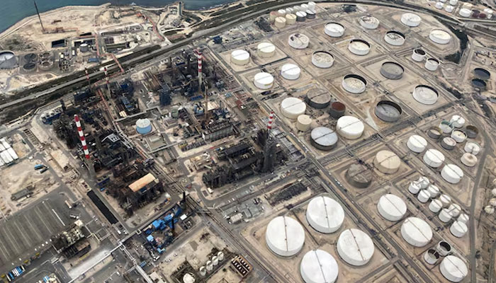 Storage tanks are seen at the Petroineos Ineos petrol refinery in Lavera, France on 29, 2022. — Reuters