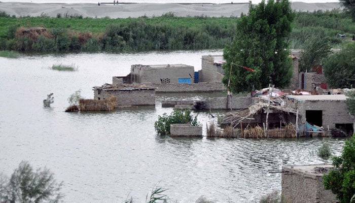 View of stagnant floodwater and destruction after flash flood caused by heavy downpour of monsoon season on September 3, 2024. — PPI