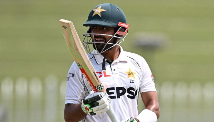 Pakistan´s Babar Azam walks back to pavilion after his dismissal during the fourth day of the second and last Test cricket match between Pakistan and Bangladesh, at the Rawalpindi Cricket Stadium in Rawalpindi on September 2, 2024. — AFP