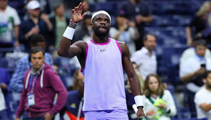 Frances Tiafoe reacts during his US Open quarter-final match against Bulgarias Grigor Dimitrov. — Reuters/file