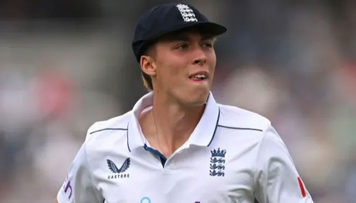 Englands left-arm seamer Josh Hull reacts during a match. — England Cricket/file