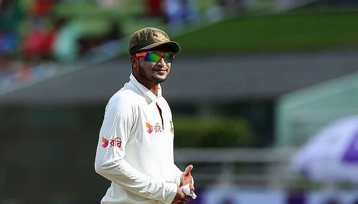 Bangladesh Parliamentarian cricketer Shakib Al Hasan pictured during a match. — Reuters/File