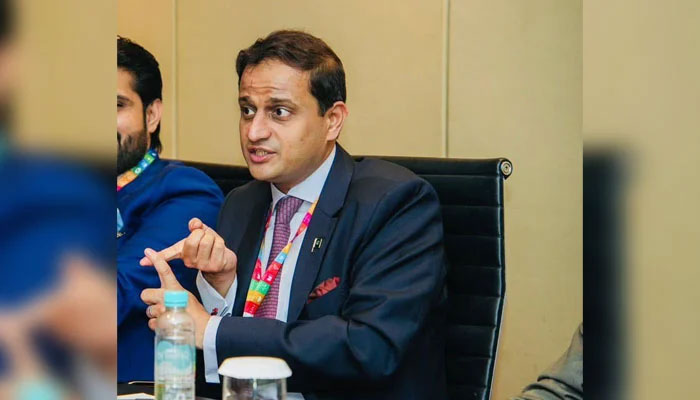 Karachi Mayor Barrister Murtaza Wahab speaks during a meeting on July 5, 2024. — Facebook/Barrister Murtaza Wahab